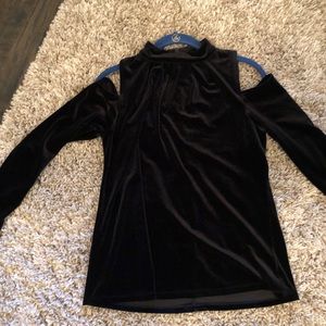 Velvet cut out blouse